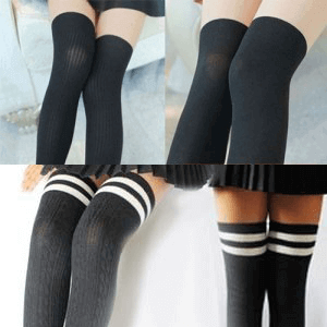 オーヴァーニーソックスの比較写真